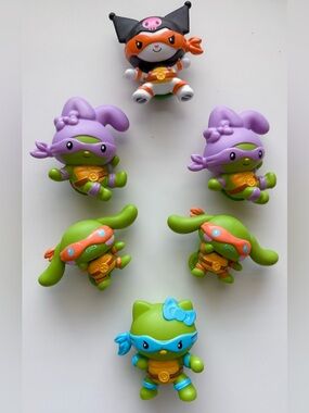 2025 McDonald's Ninja Turtle/ Hello Kitty Happy Meal Toys - 6 pieces